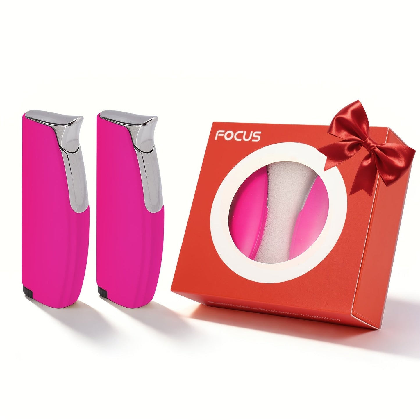 Windproof Lighter 2-Pack – Slim Portable Pocket Lighter with Mirror Finish, Refillable Butane Flame, Fashionable Gift for Men & Women, Available in 8 Colors (Red, Black, White, Silver, Pink, Blue, Yellow, Green)