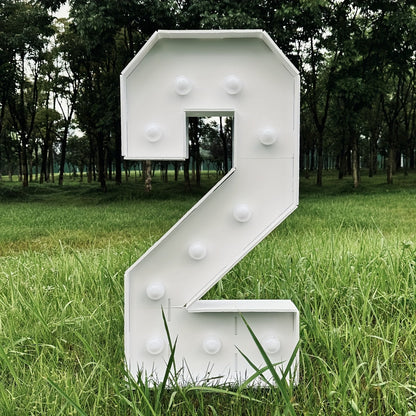 Giant LED Number Light 28.7 Inch Warm White – Illuminated Number Balloon Frame for Birthday Anniversary Graduation Party, PS Foam Board Digit Stand Photo Backdrop Decoration