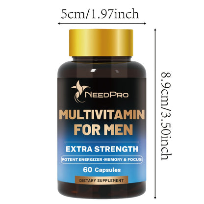 Men's Multivitamin 120 Capsules – Complete Daily Vitamin with Vitamin C, A, D, B6, B12, Zinc, Biotin & Folic Acid – Energy, Immunity & Exercise Support – Healthy Supplement for Men
