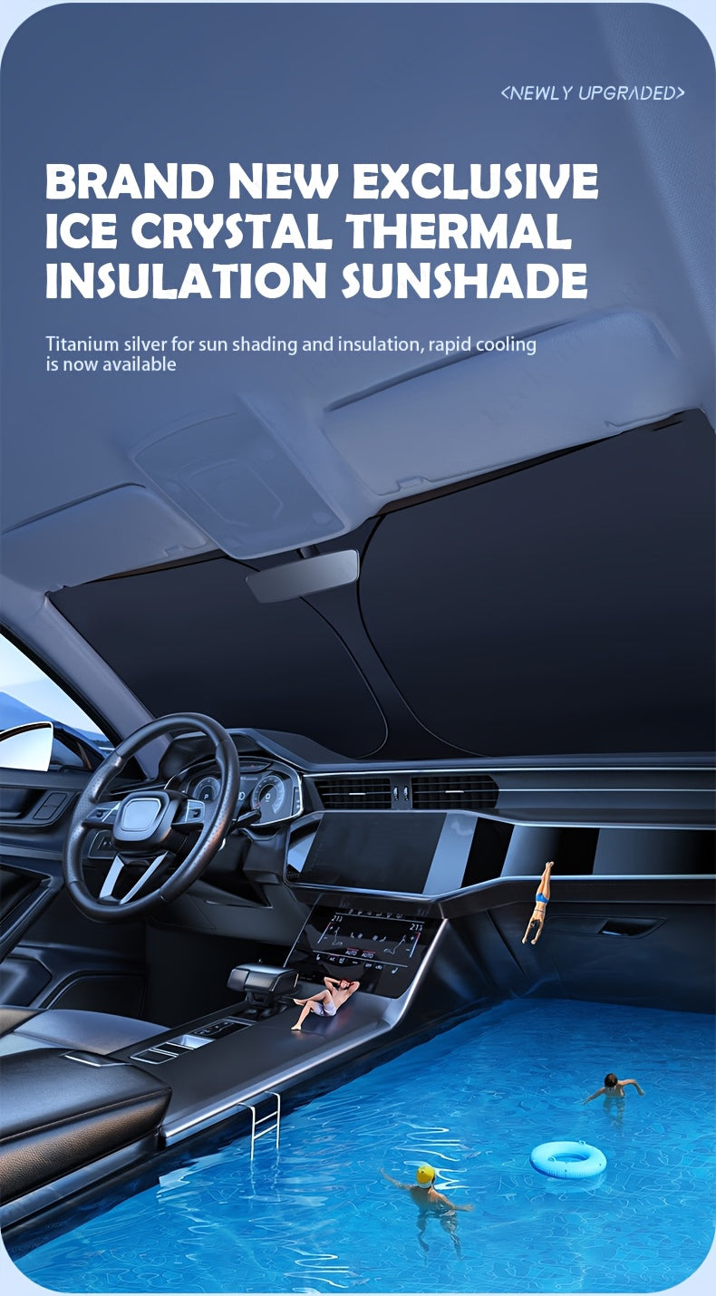 Car Shade Front Windshield | Windshield Dash Protector for Maximum UV Rays And Sun Heat Protection | Sun Visor Car Interior Accessory for Cooler Interior | Larg