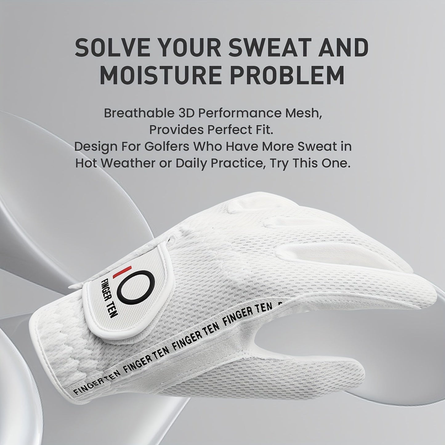 Wet Weather Golf Gloves Rain Grip 3-Pack for Men | Breathable Water-Resistant Golf Gloves for Left & Right Hand – Durable Comfortable Fit in Hot & Wet Conditions (Black, Gray, White | S–3XL)