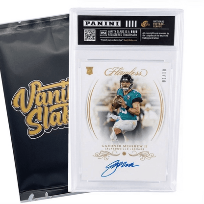 Football Card Vanity Slab Display Case | Random Rookie Star Autograph or Insert Card | Premium Protective Slab Included | Collectible Gift for Football Fans & Collectors