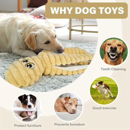 Squeaky Octopus Dog Toy - Soft Plush Chew Toy with Squeaker & Teeth Cleaning Design for Small Medium Large Dogs, Interactive Stuffed Animal Puppy Toy, Cute Durable Dog Gift - 6 Colors