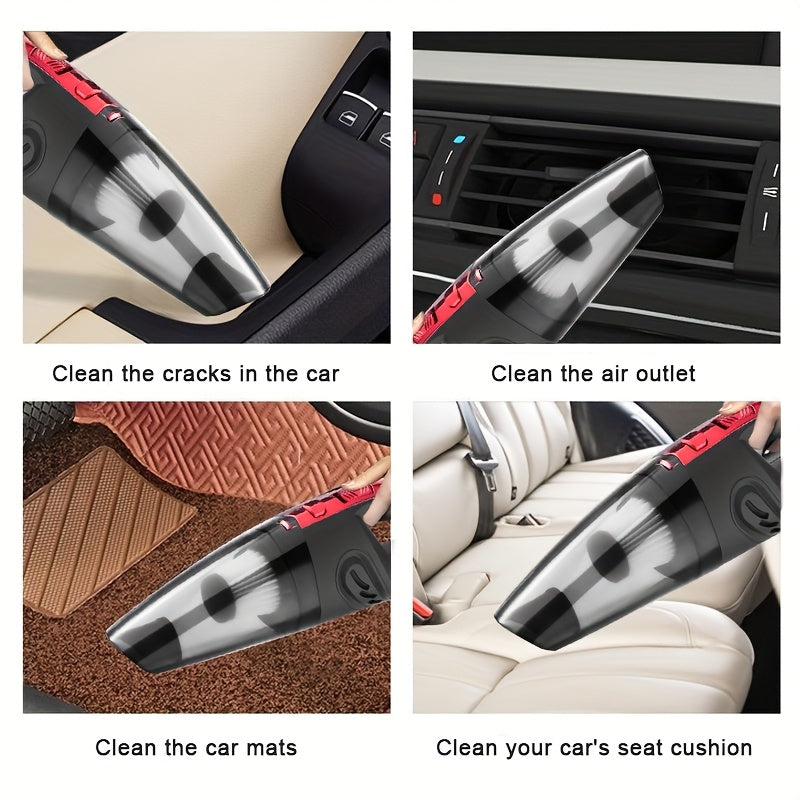 Car Vacuum Cleaner, Handheld Vacuum Cleaner with 4200PA Super Strong Suction, 1800Mah Large Capacity, Low Noise, with Five Matching Additions for Car Interior Care, Home And Pet Cleaning, Car Additions for Women Pink Girly Car Stuff Gift