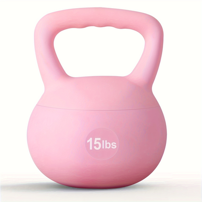 Soft PVC Kettlebell Iron Sand Filled – Wide Non-Slip Handle, 10 to 25 lbs, Safe for Home Use – Strength Training Weights for Women & All Fitness Levels, 4 Colors