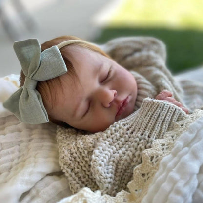 3D Skin Cloth Body Reborn Baby Doll 20 Inch Visible Veins Hand-Rooted Hair Sleeping Newborn Soft Vinyl Limbs ASTM Certified – Lifelike Huggable Baby with Clothes Pacifier Bottle Gift for Kids Birthday Christmas