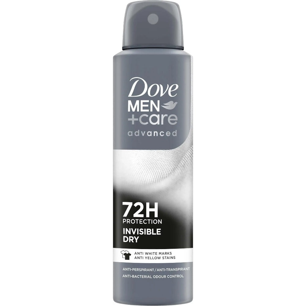 Dove Men+Care Invisible Dry Spray Deodorant 3 Pack 150ml - No White Marks No Yellow Stains, Long Lasting Odor Protection Quick Dry Antiperspirant