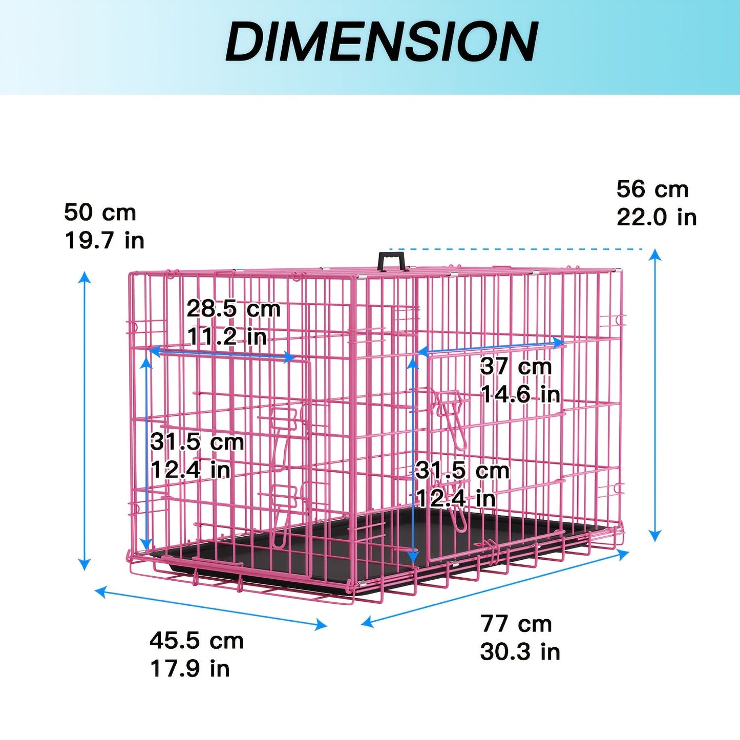Dog Crate Foldable Metal Wire Dog Cage with Divider Panel & Leak-Proof Tray – Indoor Outdoor Dog Kennel for Small Medium Dogs, Rabbits & Small Animals, Multiple Sizes & Colors