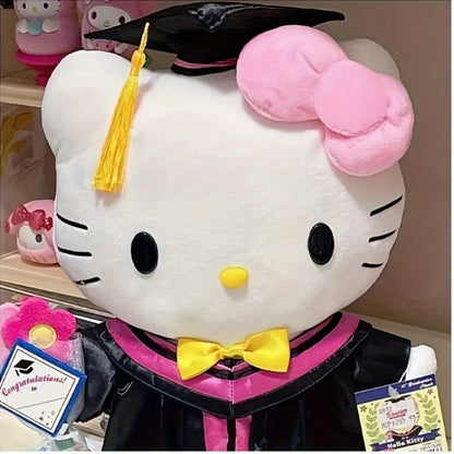 Hello Kitty Graduation Cap and Gown Set — Officially Licensed Sanrio Doctoral Cap & Bachelor Gown, Kawaii Grad Gift for Girls & Teens, Graduation Photo Prop, Party Decor, Bouquet Decoration, Student Prize