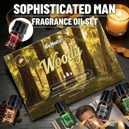 Essential Oil Set for Diffuser Humidifier Candle Making, Woody Coffee Date Night Garden Aroma Botanical Fragrance Oils, Sandalwood Cedarwood Lavender Peppermint Scents, Christmas Valentine Gift 12-24pcs