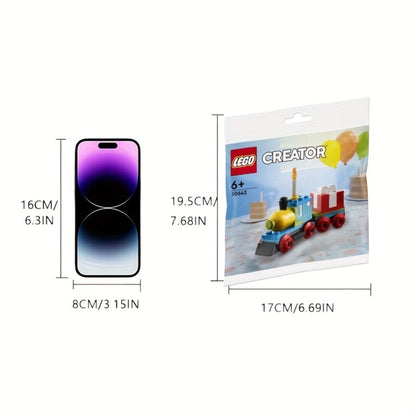 Birthday Train Building Set 30642 – Mini Brick Creator Kit with Cake Balloons & Gifts, Fun Birthday Party Favor Collectible Toy for Kids Boys Girls Ages 5 and Up