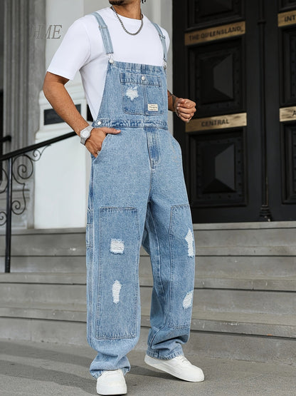 Men's Denim Overalls - Pocket Detail 907237
