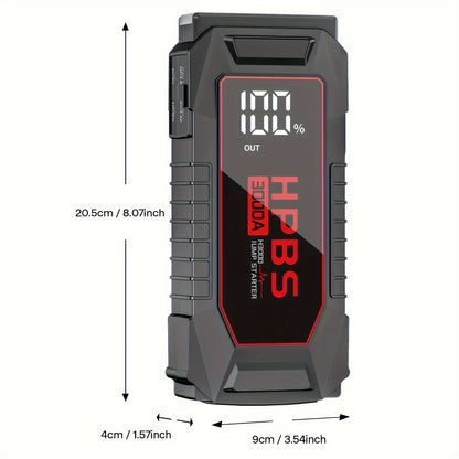 Jump Starter Battery Pack with Power Bank, 12V Battery Booster Charger for 2.64gal Gas And 2.11gal Diesel Engines-Motorcycle, Car, SUV, PICK-UP, Truck, Quick Start Dead Battery, Multi-Functional Flashlight for Outdoor Adventures