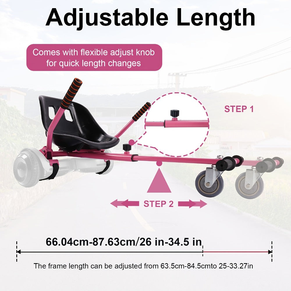Hoverboard Go Kart Seat Attachment Buggy Conversion Kit 6.5-10 Inch Self-Balancing Scooter 360 Front Wheel Off-Road Tires Shock Absorber Kids Gift No Hoverboard White Black Blue Pink Purple