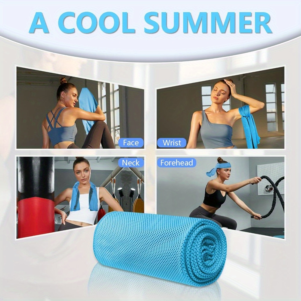 Neck Cooling Towels 8-Pack – Soft Breathable Sport Towels for Neck & Face with Carabiner Clips & Carry Bag, Multi-Color Chilling Towels for Running, Yoga, Climbing, Gym & Travel