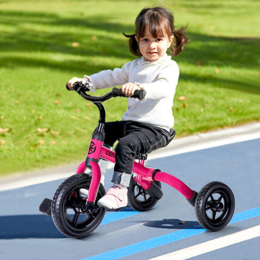 3-in-1 Kids Tricycle Balance Bike Carbon Steel Frame EVA Wheels Foldable Detachable Pedal Adjustable Seat 55 lb Indoor Outdoor Ride-On Gift Boys Girls Ages 2-5 Green