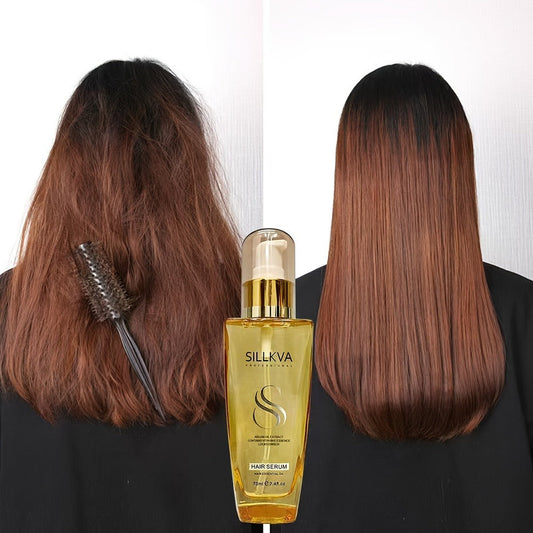 SILLKVA Argan Oil Liquid Hair Serum — Frizz Control & Flyaway Tamer, Lightweight Smoothing Leave-In Treatment for Dry Damaged Hair, Silky Glossy Finish for Women & Men All Hair Types