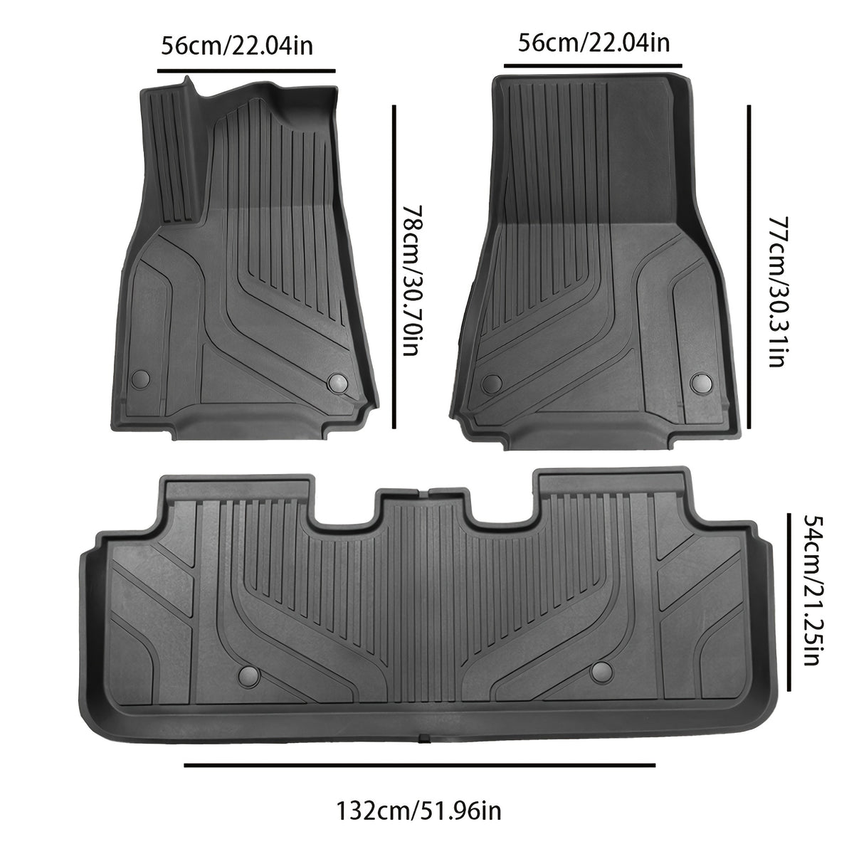 3pcs for Model Y 2020-2024, Front and Rear Floor Mats and Trunk Mat, Made of TPE Material, All-weather Protection, Specially Designed for 5 Seats