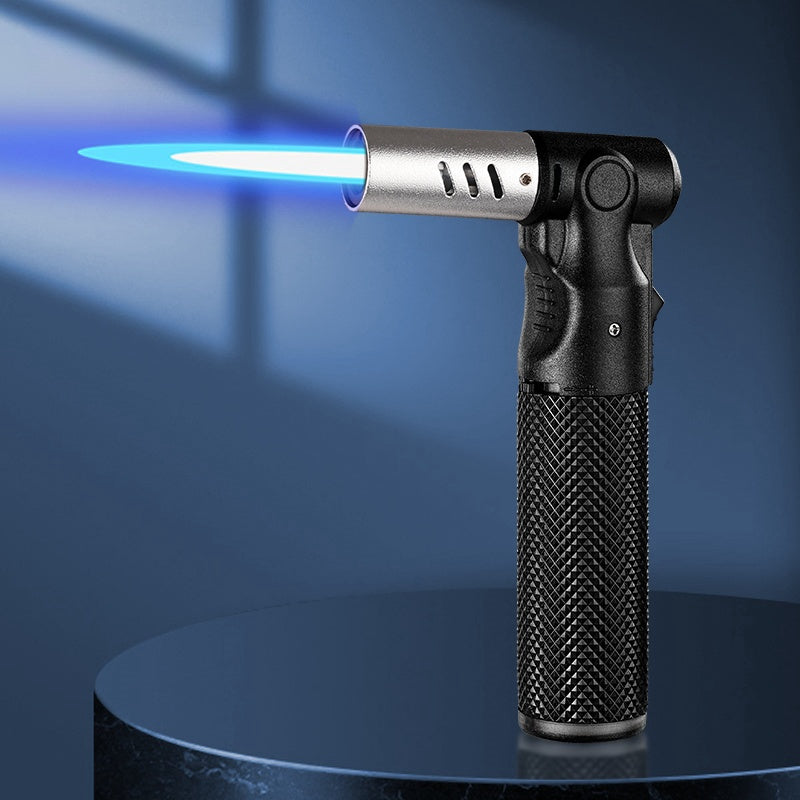 Windproof Torch Lighter – Refillable Jet Flame Butane Lighter with 360° Inverted Ignition, 1800°C High Temp Blowtorch, Flame Size Adjustment, Portable for Camping, BBQ, Welding, Soldering (Butane Not Included)