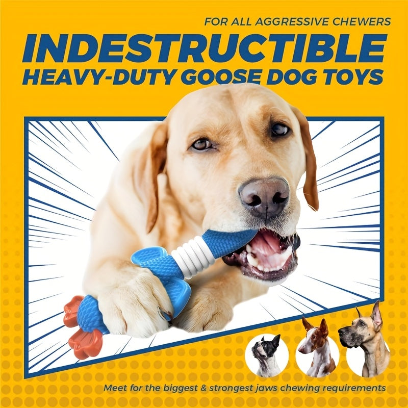 Indestructible Nylon Dog Chew Toy for Aggressive Chewers - Upgraded Tough Goose & Clownfish Design, Heavy Duty Durable Chew Toy for Large Medium Dogs, Teething Dental Cleaning Bone Toy