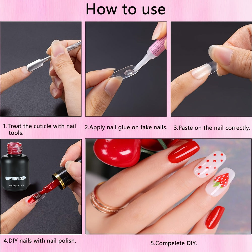 Nail Bonding Gel 56pcs Bulk Pack Strong Instant Adhesive for Press On Nails Acrylic Tips — Fast Dry Long-Lasting Clear Liquid Nail Glue for DIY Manicure Pedicure Nail Sticker Home & Salon Women