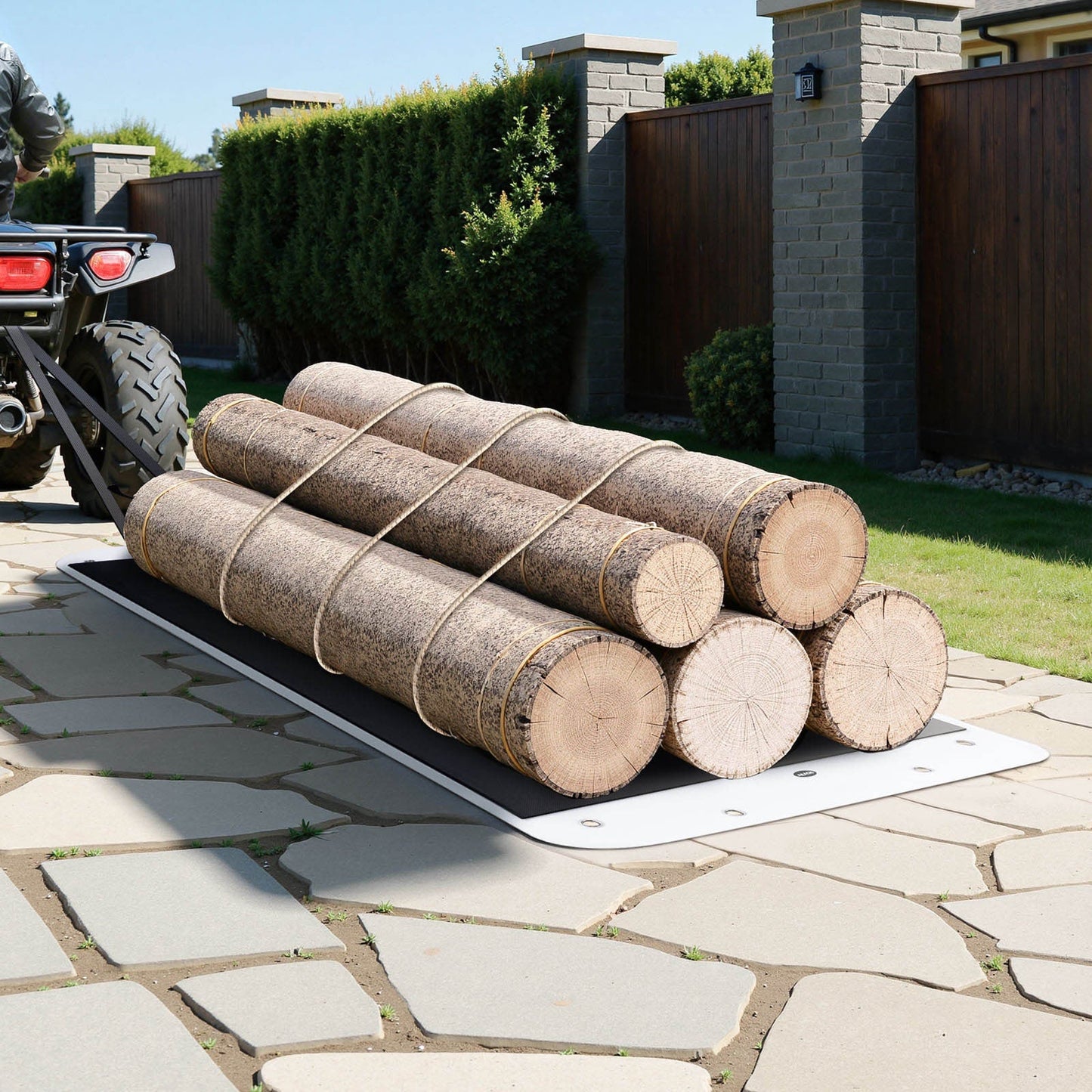 Heavy Duty Deer Drag Sled – 550 lbs Capacity PE Utility Hauling Sled for Hunting, Camping & Yard Work, Multi-Surface Tow Sled with Storage Bag & Tow Rope, Available in 72.8 & 110 Inch