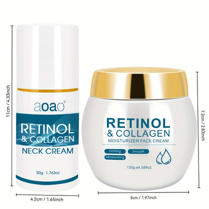 Retinol & Collagen Moisturizer Face Cream with Hyaluronic Acid & Vitamin E, Hydrating Firming Anti-Aging Day & Night Cream for All Skin Types, Hypoallergenic Neck & Face Moisturizer – 130g