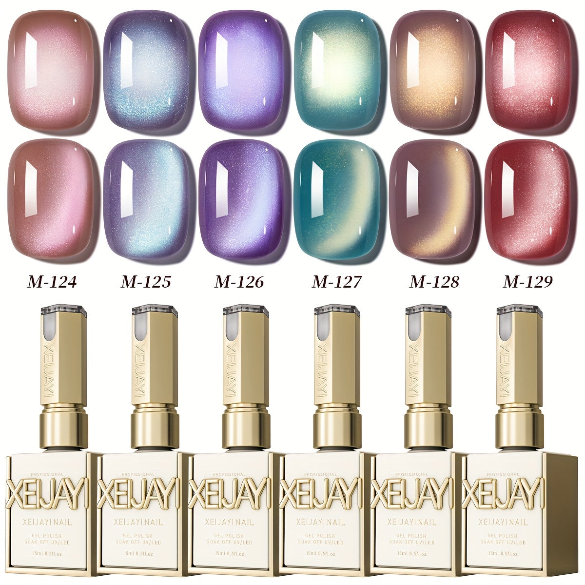 Magnetic Cat Eye Gel Nail Polish Set 6 Colors Aurora Dopamine Bubble Summer - Color Shifting Shiny Luster Soak-Off UV LED Salon Quality Nail Art Kit for Women Spring Summer Trending Shades