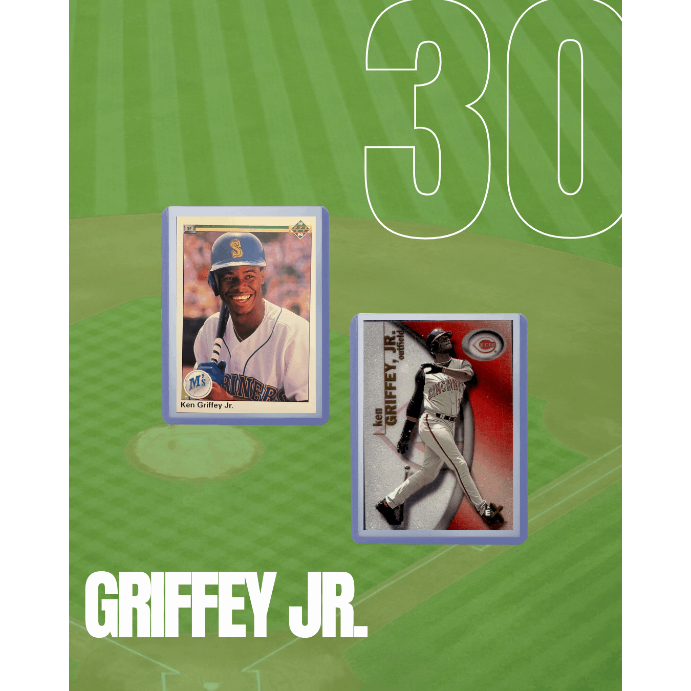 Ken Griffey Jr Baseball Cards 5-Card Assorted Lot – Topps Panini Fleer Donruss MLB Trading Cards | Multi-Year Variety Bundle | Collector Gift for Baseball Fans Kids & Adults