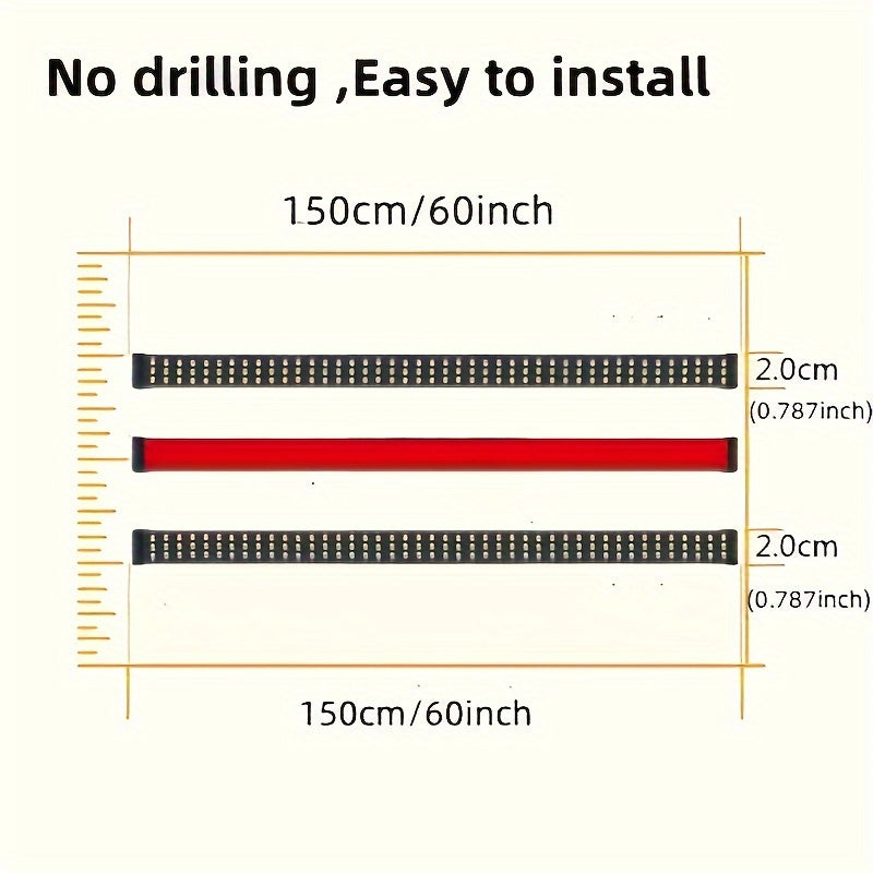 60 Inch LED Rear Parts Light Bar - Flowing LED Decorative Light, 12V, Battery Not Included