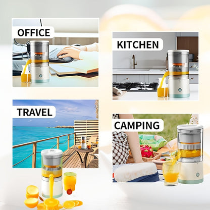 Rechargeable USB Electric Citrus Juicer Portable Citrus Press for Oranges Lemons Grapefruit Kiwi Removable Parts Pulp Separation Compact Juice Maker for Travel Home Green