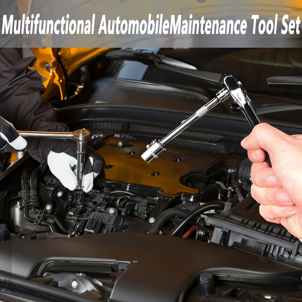 Car Maintenance Tool Set, Auto Repair Wrench, Multipurpose Ratchet Tool Set - Ratchet Torque Wrench And Screwdriver, Portable Vehicle And Bicycle Repair Tools, Ideal Gift for Mechanics And Mechanical DIY Enthusiasts, Mechanic Tool Set