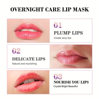 Collagen Lip Mask Overnight Plumping 30g — Moisturizing Repair Treatment for Dry Cracked Chapped Lips Night Care Revitalizing Softens Protects Firms Lip Skin Women 1.05oz