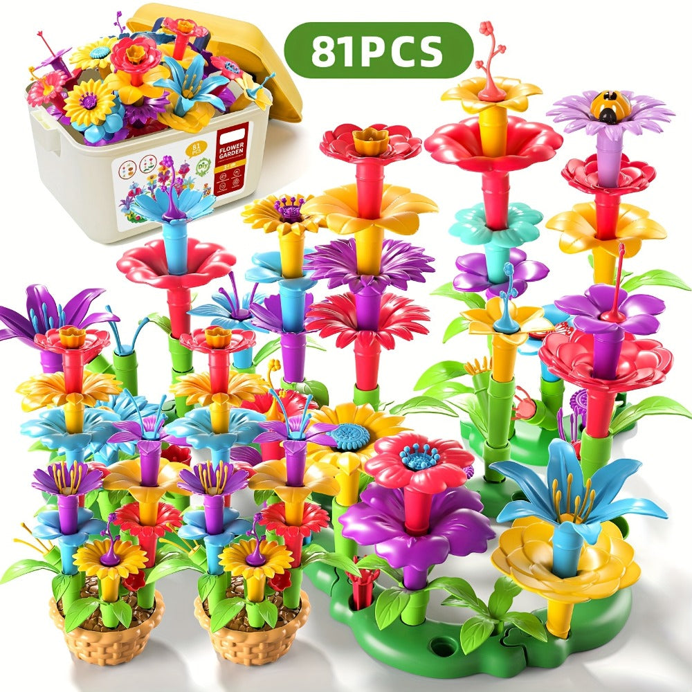 Flower Garden Building Toys for Kids 235 Pieces – STEM Educational Activity Brick Set Creative Floral Construction Toy for Boys & Girls Ages 3+, Best Birthday Easter Christmas Holiday Gift