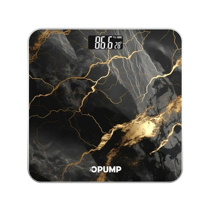OPUMP Bathroom Scale 400lb – Highly Accurate Digital Body Weight Scale with Backlit LED Display, Batteries Included, Measures up to 400lb/180kg, Multiple Colors – Black Marble, Bronze, Sapphire & More