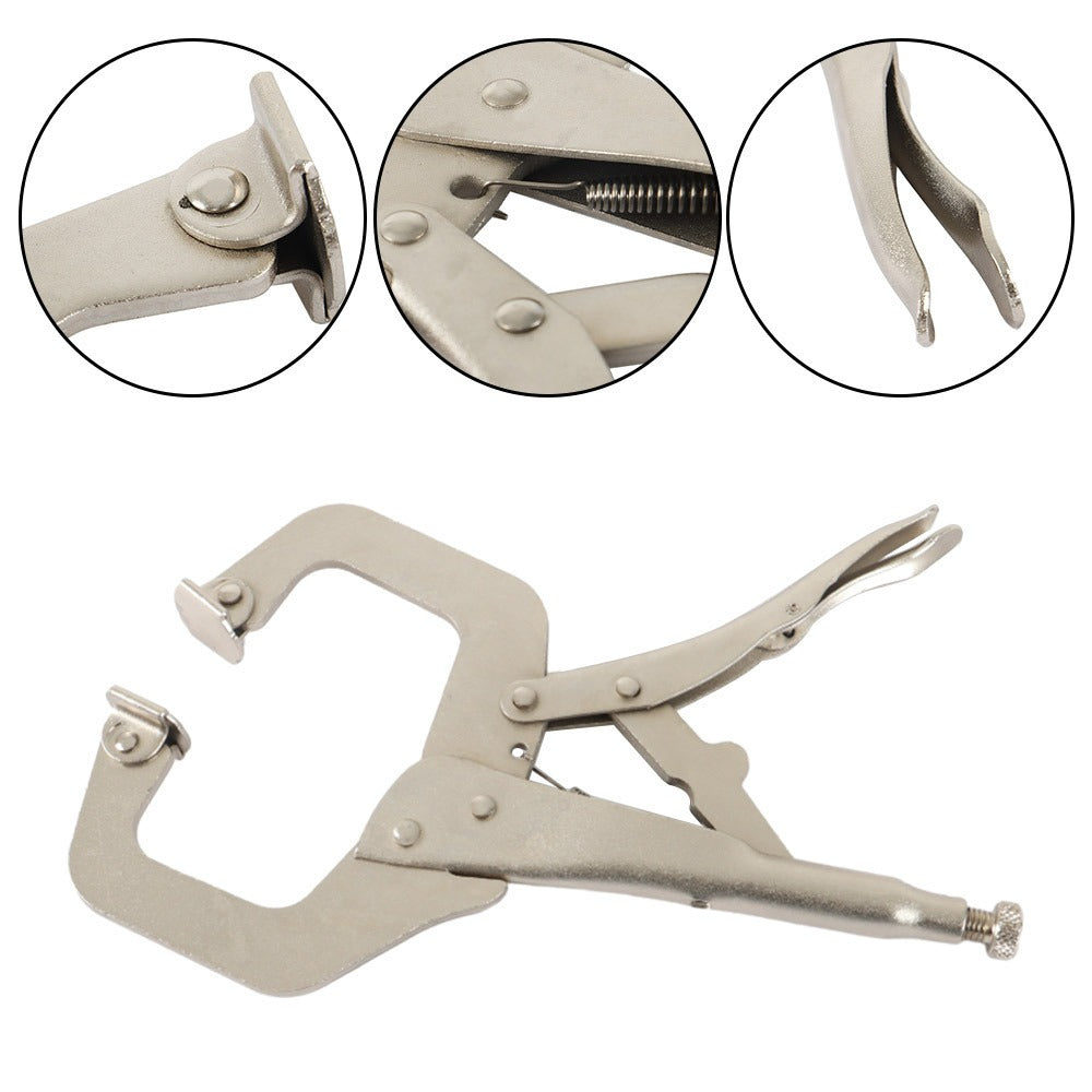 Locking C Clamp Set 5-Piece 11-Inch – Adjustable Vise Grip Pliers with Swivel Pad Jaws, Heat-Treated Alloy Steel, for Woodworking, Welding, Automotive & Shop Use