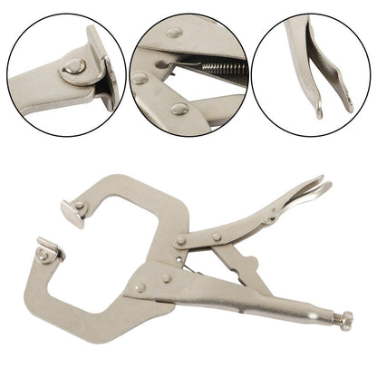 Locking C Clamp Set 5-Piece 11-Inch – Adjustable Vise Grip Pliers with Swivel Pad Jaws, Heat-Treated Alloy Steel, for Woodworking, Welding, Automotive & Shop Use