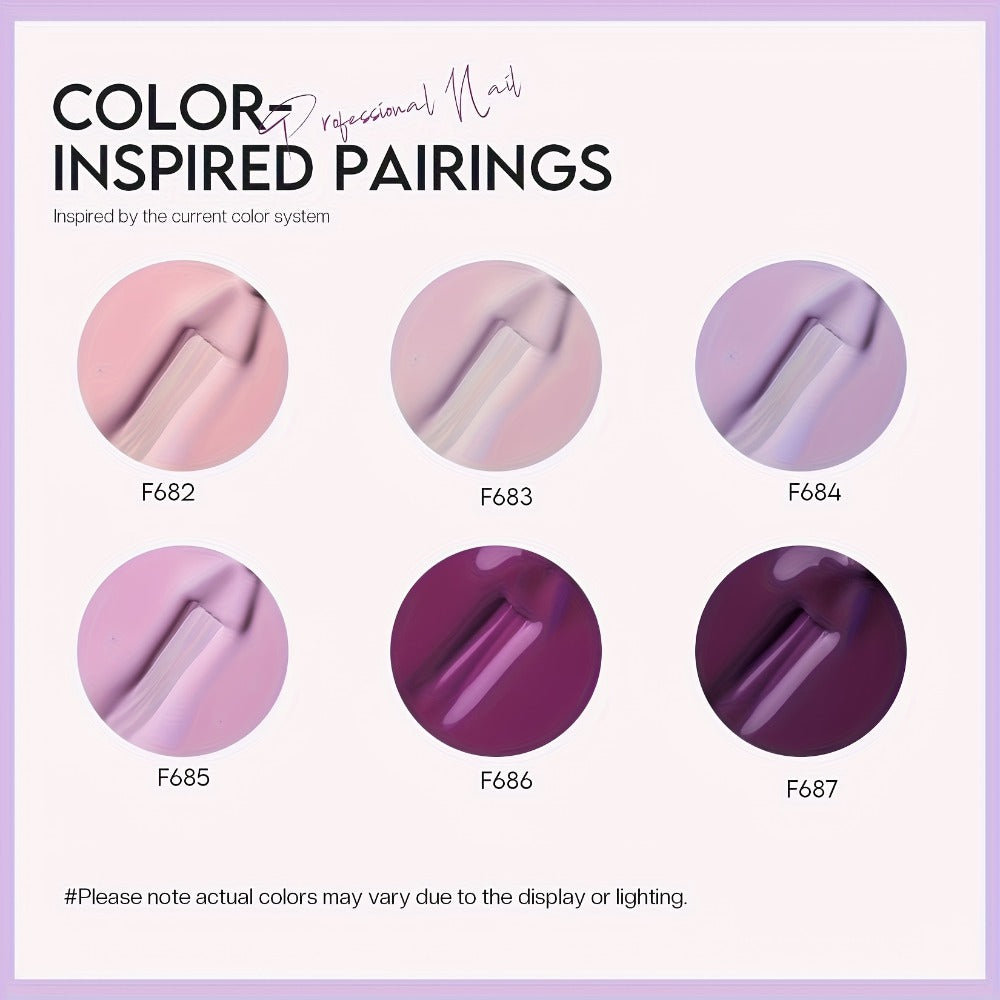 Nail Polish Set 6 Colors Quick Dry Long-Lasting – Hot Pink, Rose Red, Lilac Purple, Nude Pink, Lavender & Violet High Gloss 0.25oz, Chip-Resistant Nail Polish Gift Set for Women Teens Girls
