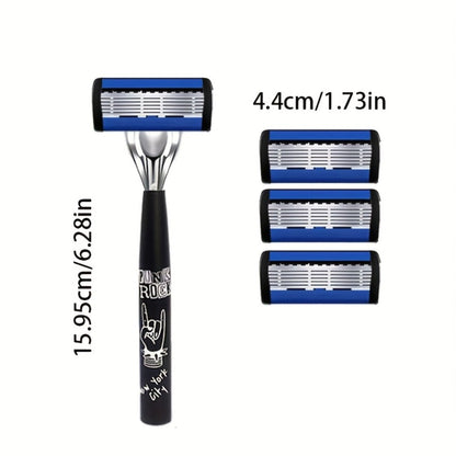 Safety Razor Kit for Men Double Edge 36 Blades & 2 Anti-Slip Handles – Stainless Steel Manual Wet Shaving Set for Smooth Painless Close Shave, Reusable Eco-Friendly Grooming Gift