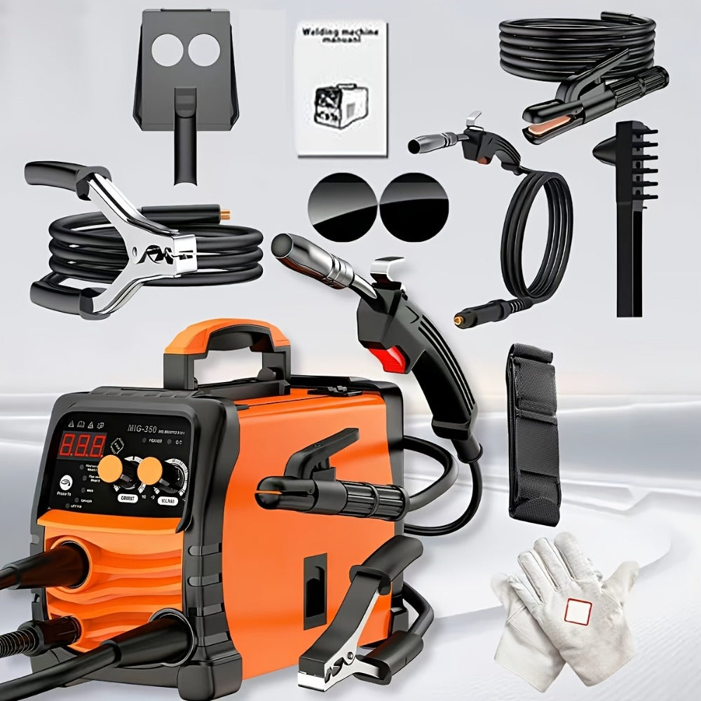 MIG Welder 3-in-1 Welding Machine 110V 105A Gasless MIG Stick ARC Portable Welder Kit with Rubber Case – Complete Starter Set with Welding Wire Rods Mask Gloves for Beginners Home Industrial Repair