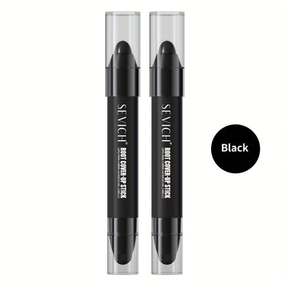 Instant Gray Root Coverage Stick for Men 2-Pack Sevich Beard & Hairline Color Pen — Hypoallergenic Sweat-Proof Water-Resistant Long-Lasting Precise Application Black & Dark Brown