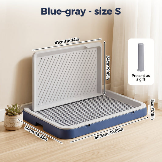 Indoor Dog Toilet Tray – Splash-Proof Wall Style, Non-Slip Removable Pet Potty Tray in Thickened PP for Small to Medium Dogs, Extra Large
