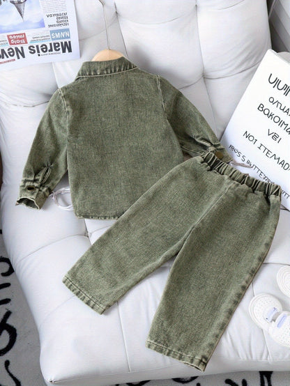 Baby Girls' Denim Jacket & Pants Set - 2-Piece