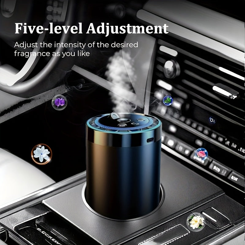 Smart Car Air Freshener with Aromatherapy Features, Featuring a Dynamic Light Display And a Starry Sky Mode, Portable Car Air Humidifier, USB Charging, Suitable for Any Car Model, Ideal Car Gift And Holiday Gift, Car Additions