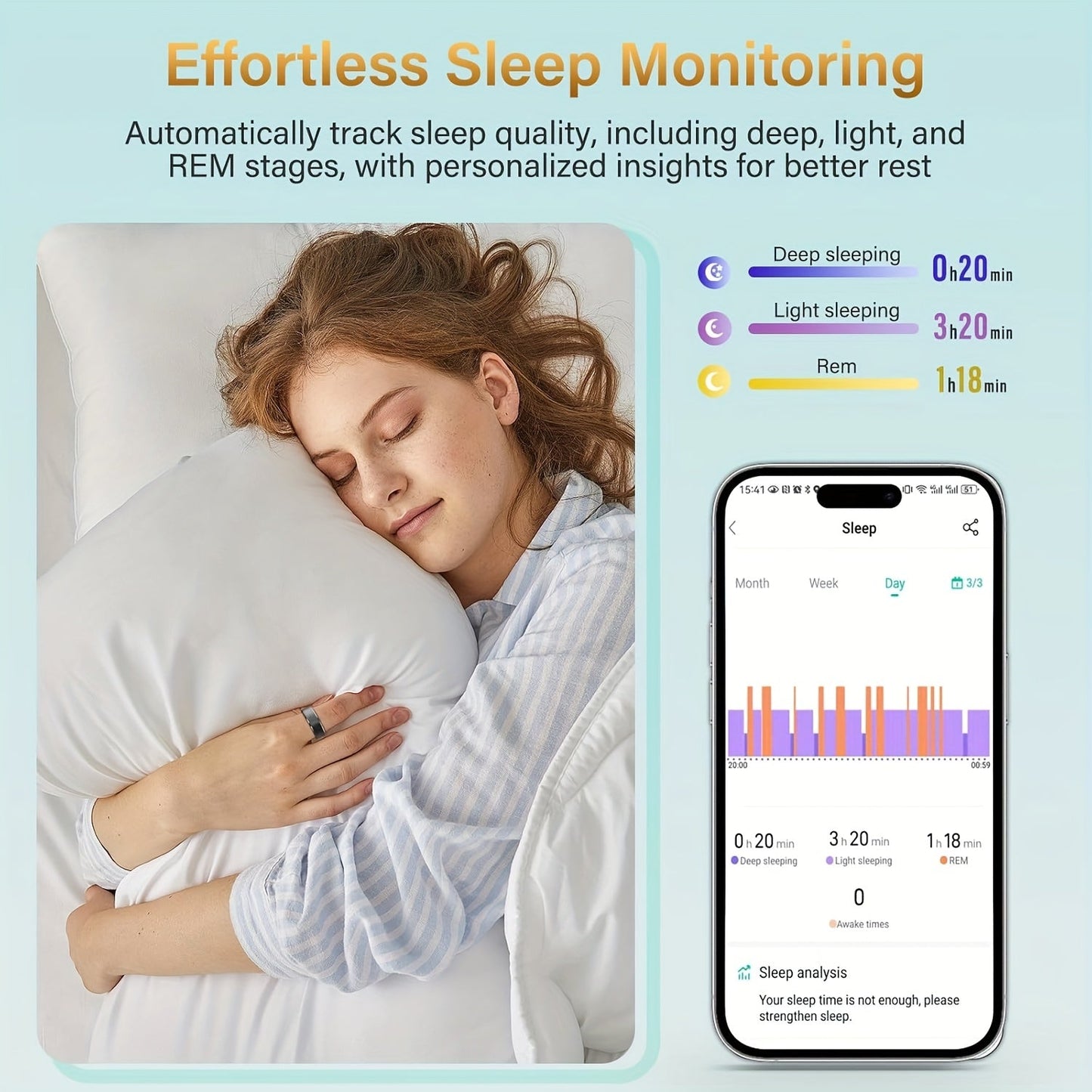 Waterproof Smart Ring – Sleep & Fitness Tracker for Men Women