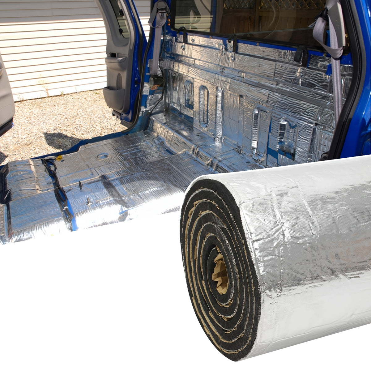 60"x40" Sound Deading Material 275Mil(7mm) for Cars Thermal Insulation And Car Sound Deadening Material Strong Back Adhesive Car Insulation Heat And Sound Deadener Mat for Automobile Hoods, Hoods, Doors, And Trunks