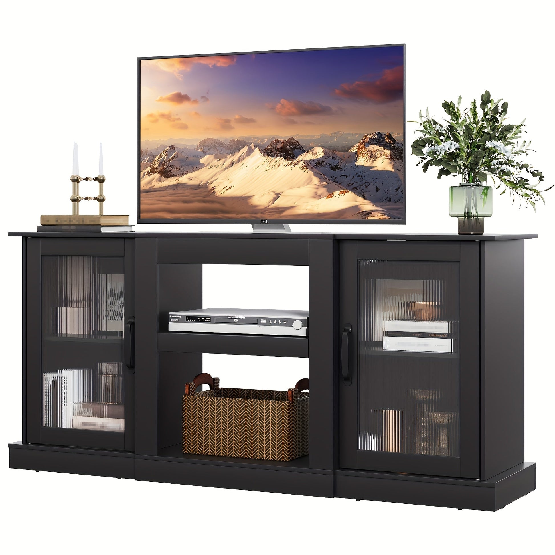 TV Stand shown in the Black option
