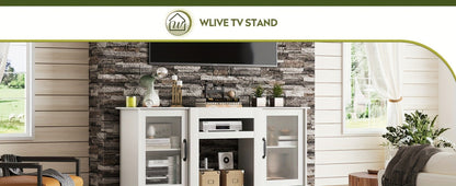 65-Inch TV Stand with Open Shelves and Multiple Color Options for Living Room detail image - detail view 12