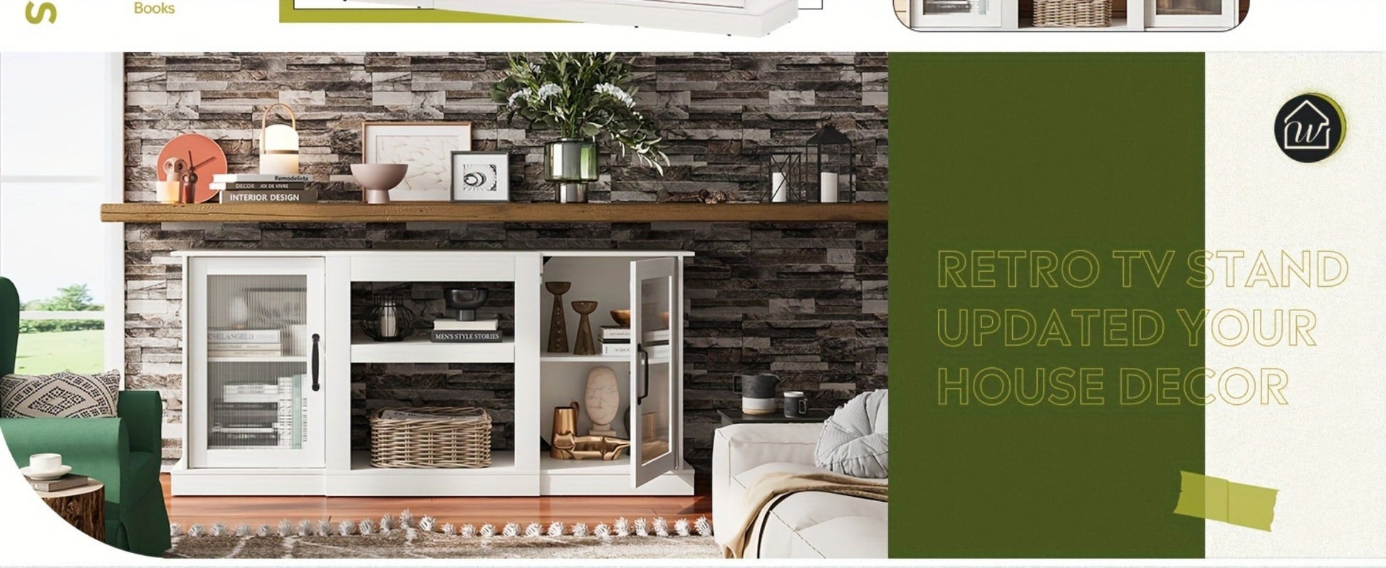 65-Inch TV Stand with Open Shelves and Multiple Color Options for Living Room detail image - detail view 14
