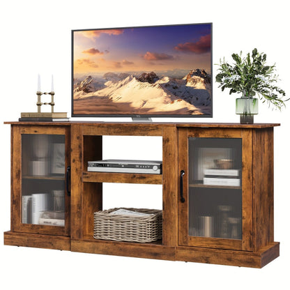 65-Inch TV Stand with Open Shelves and Multiple Color Options for Living Room detail image - detail view 4
